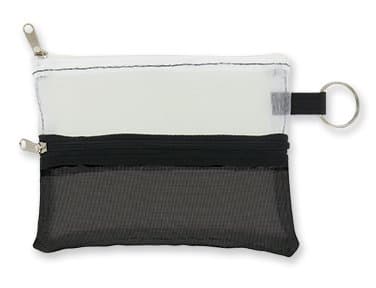 Meshed-Up Mini Double Zippered Pouch (White & Black)