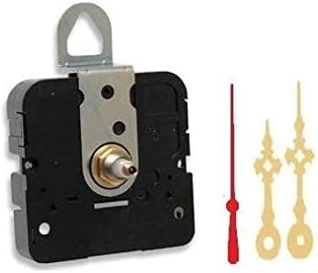 Takane Quartz Clock Movement Mechanism, Choose Your Hands and Size, USA Made (7/16" Threaded Shaft for dials up to 1/4" Thick, L Hands with red)