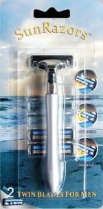 SunRazors Twin Blade Shaving Razor Handle for Men (Sale 10% Off Taken at Final Checkout)