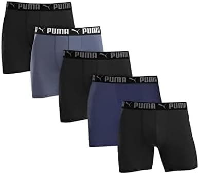 Puma Men's Microfiber Boxer Brief, 5-pack