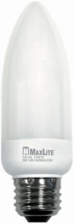 MaxLite SKC5EWW 5-Watt MiniCandle Compact Fluorescent Lamp (25-Watt equivalent)
