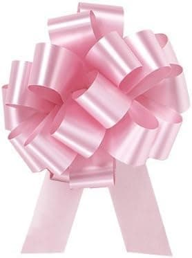 Pull String Bows 5 Inch 20 Loops Pastel Pink Pkg/10