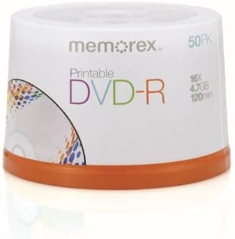 Memorex 4.7Gb/16x Printable DVD-R 50-Pack Spindle (Discontinued by Manufacturer)