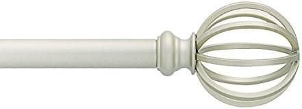 Sheffield Home, AMG and Enchante Accessories Round Cage Curtain Rod, 66 to 120-Inch, R0494-A4, Satin Nickel
