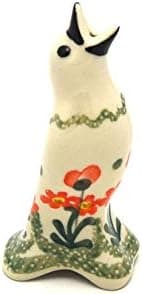 Polish Pottery Pie Bird - Peach Spring Daisy