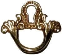 Brass Finger Pull with Keyhole