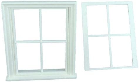 Melody Jane Dolls Houses White Plastic Victorian Window Frame 4 Pane Miniature DIY Builders