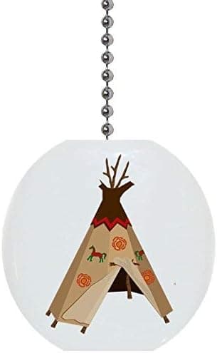 Teepee Tribal Art Solid Ceramic Fan Pull