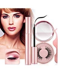 Trooer Magnetic Eyelashes Kit 3D Natural Looking Magnetic Eyelashes With Eyeliner Set Reusable Falsies Magnetic Lashes With Eyeliner for All Occasion No Glue needed (5 Pairs)