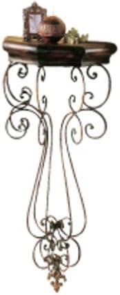 CBK Hanging Half-Round Hall Table with Scroll Design Base and Antique Bronze Finish from Home
