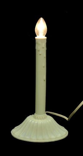 9.5" Single Yellow Ivory Candolier Christmas Indoor Candle Lamp - Clear C7 Light