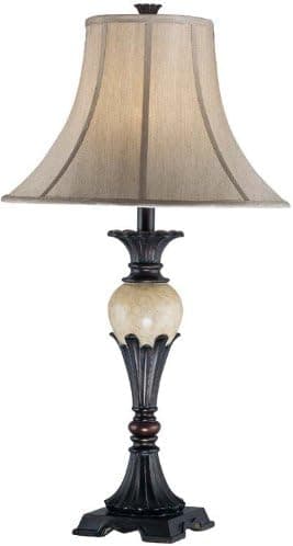 Table Lamp with Ivory Marblized Resin Ball Accent