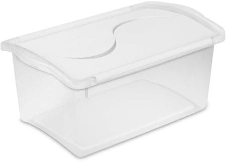 Good Choice for Crafting Supplies and Holiday Collectibles, Sterilite 15 Quart Hinged Lid Box- White, Case of 6