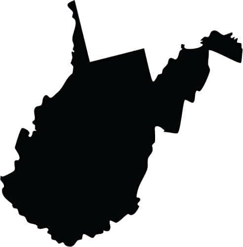 Picniva Black West Virginia WV map Car Vinyl Decal Sticker Laptop, Ipad, Window, Wall, Truck, Motorcycle 3 inchs Wide
