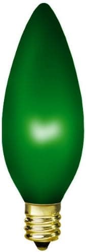 15 Watt - B10 - Emerald Green - Candelabra Base - 1,500 Life Hours - 130 Volt - Antique Light Bulb Co. L1885