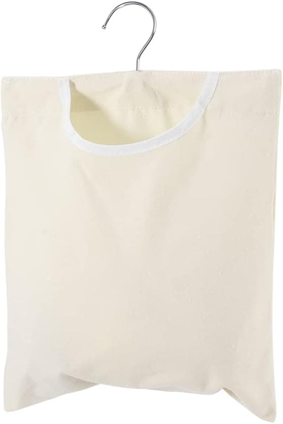Canvas Clothespin Bag, Portable Reusable Oxford Cloth Hanging Storage Organizer, Laundry Clothes Pin Holder with an Extra-Large Hook for Hanging and Effortlessly Slidingwith