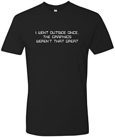 Panoware Men's Gaming Gamer T-Shirt | I Went Outside Once The Graphic Weren't That Great, Black XX-Large