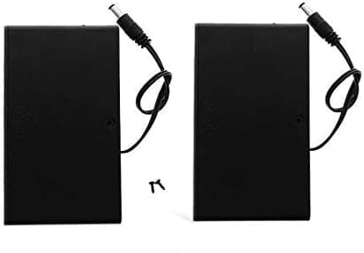 Saim DC 5.5x2.1mm Male Connector 8x1.5V AA Plastic Battery Case Holder Pack of 2