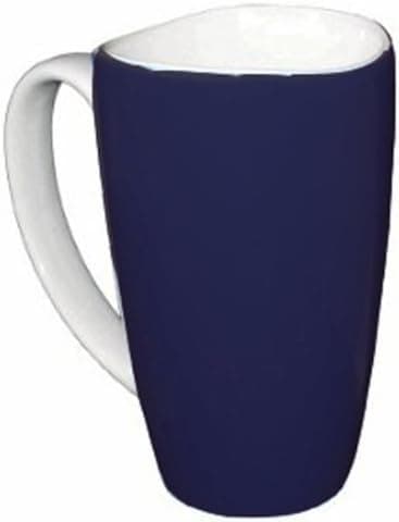 Ceramic Mug Wavy Rim Style 17.5 Oz- Cobalt - Set of 4