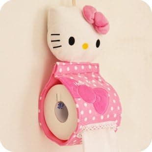 Domire Cartoon Hello Kitty Hanging Tissue Boxes, Toilet Paper Hanging Holder, Personalized Household Goods(Pink)