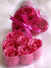 Fuchsia Rose Petal Soaps (6 rose soaps per box) - PACK OF 5 BOXES