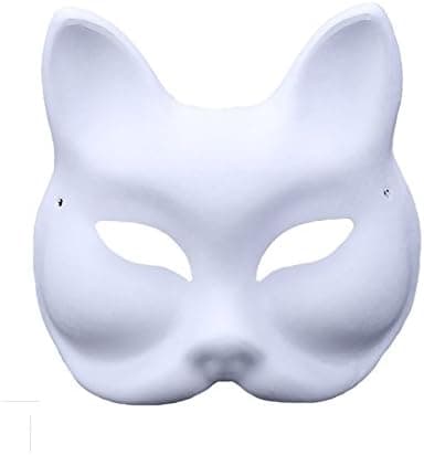 Himine 9 PCS DIY White Paper Mask Blank Hand Painted Mask (Fox)