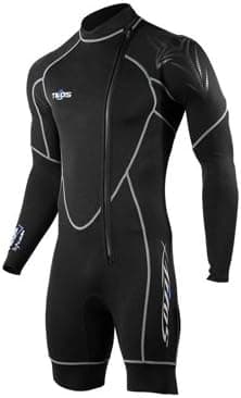 Tilos Mens 1mm Helios Long Sleeve Shorty Spring Suit for Scuba Diving, Snorkeling, Water Sports