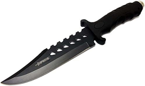 Lastworld 10.5" Black Hunting Knife Rubber Handle with Sheath