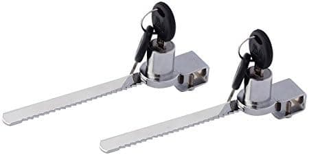 Saim 2pcs Metal Ratchet Bar Sliding Glass Showcase Door Lock w 4 Keys