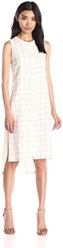 JOA Women's Sleeveless Check Button-Front Dress