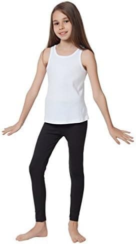 CAOMP Girl's Ankle Length Leggings, Certified Organic Cotton Spandex, School or Play