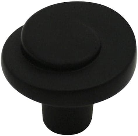 Cosmas 25 Pack 775FB Flat Black Cabinet Hardware Swirl Knob - 1-1/4" Diameter