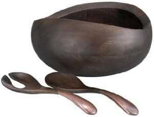 Nambe Pebble Oval Salad Bowl with Servers