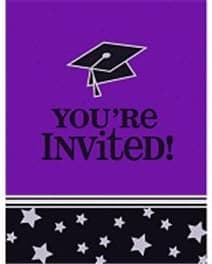 Graduation Party Purple Invitation - 18/Pkg.