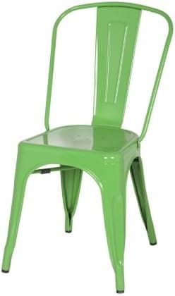 ModHaus Green Xavier Pauchard Tolix A Style Chair in Powder Coat Finish Galvanized Steel Metal Stackable