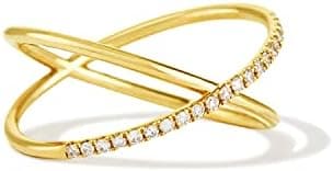AllenCOCO Chunky Gold Rings For Women Girls, Trendy Cubic Zirconia 14k Gold Plated Rings Stackable Set, Dome Star Rings