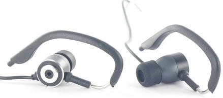 Black Sound-Squared SPORT Headphone Earbuds Earphones w/ 2 Earhook Sizes and Earphone Case - Great Value!