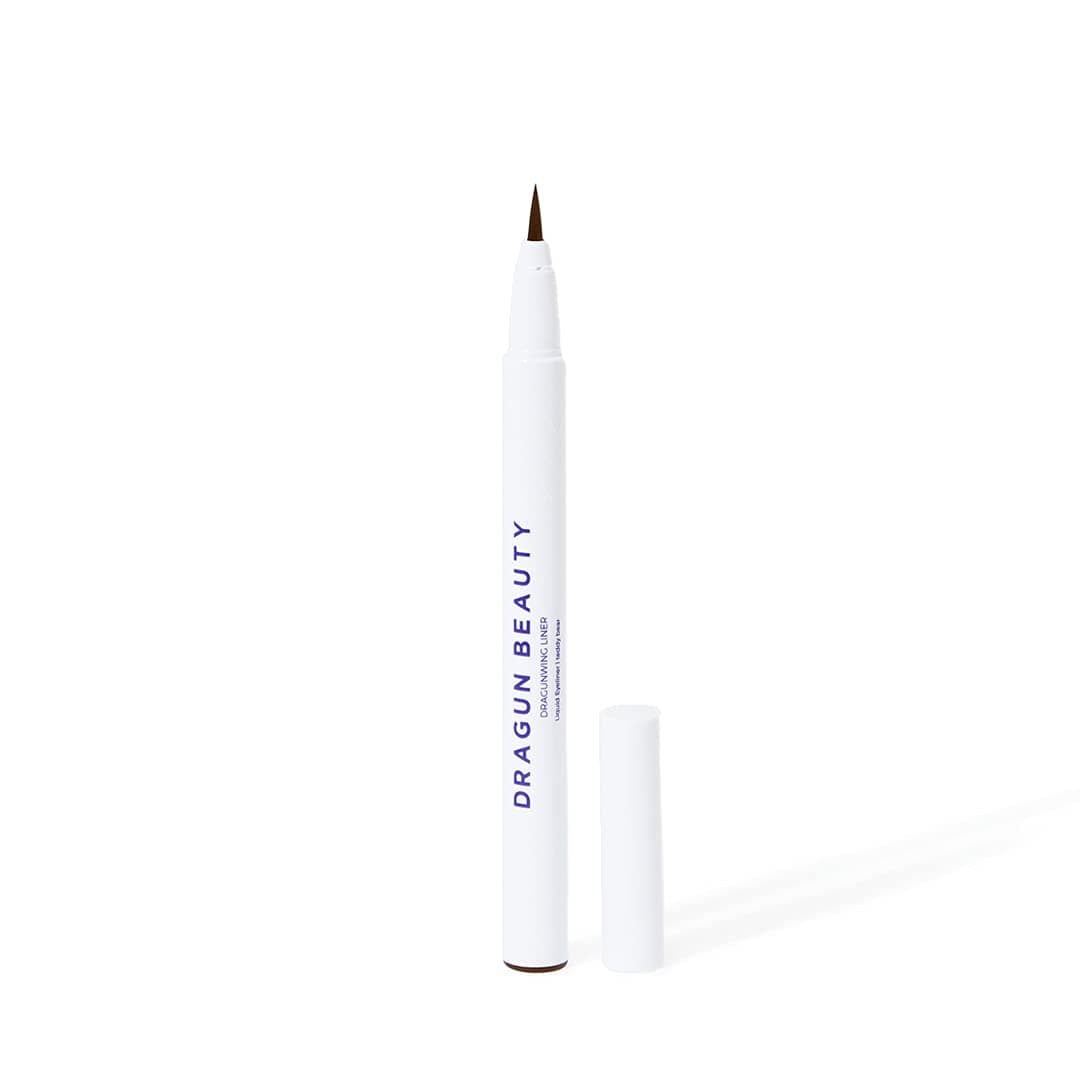 DRAGUN BEAUTY DragunWing Liquid Eyeliner Pen, Teddy Bear Chocolate Brown – Smudge-Proof Liquid Eye Liner Makeup with Pigmented, Smooth Finish, Vegan & Cruelty-Free - (0.016 oz)