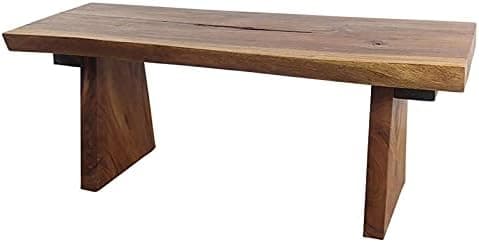 Haussmann® Wood Natural Edge Bench 48 in x 18 x 18 in H KD Walnut Oil
