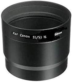 Bower 58mm Adapter Tube for Canon Powershot S2 IS, S3 IS, S5 IS