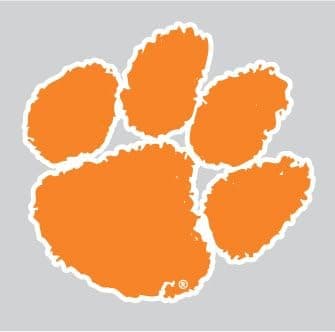 Clemson Tigers Orange TIGER PAW Logo 4" Vinyl Decal Car Truck Clemson Sticker