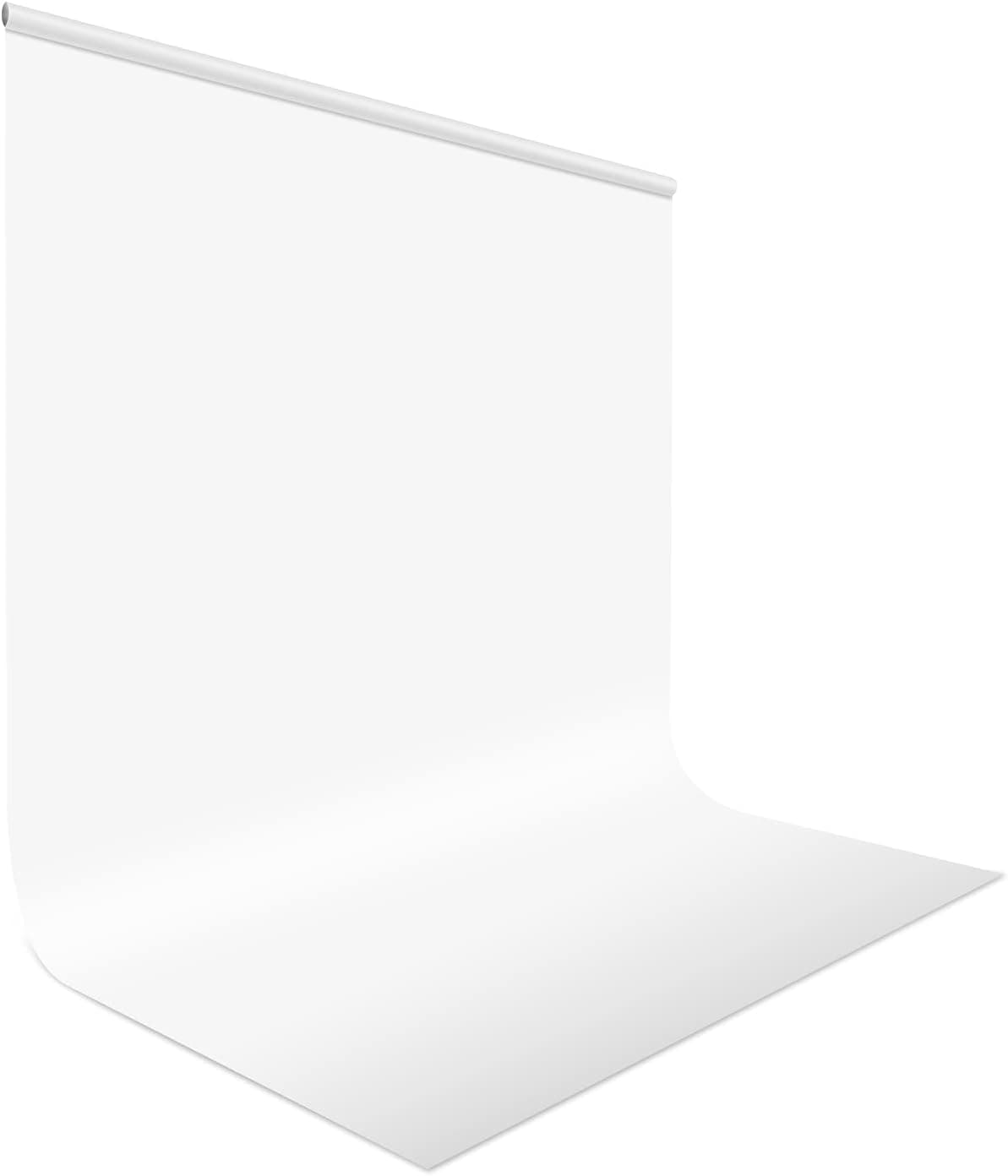 UTEBIT White Backdrop 5ft x 6.5ft Polyester Photo Booth Portrait Photography Booth Wrinkle Resistant Backdrops Sheet for Photography Studio, YouTube, Video and Television (Stand Not Include)