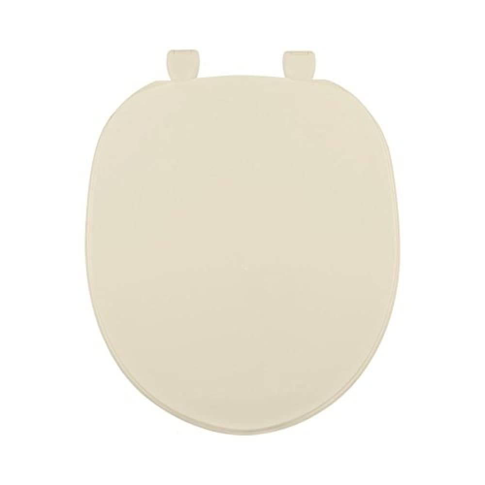 Centoco 200-106 Heavy Duty Plastic Toilet Seat for Round Bowl, Closed Front with Cover, Bone