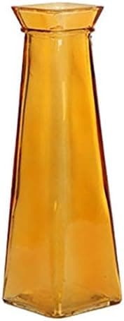 Short Glass Bud Vase, 7.75" Tall (Orange)