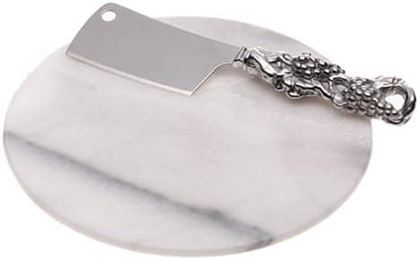Arthur Court Grape Cheese Knife with 7-Inch Round White Marble Cheese Board