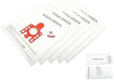 Replacement FJM HEPA Vacuum Cleaner Bags (10 Bags) Compatible with Miele FJM, C1, C2 AirClean 3D Efficiency Canister Vacuum Bags + 2 Filters