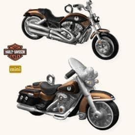 Hallmark 2008 - Harley Mini - 2008 Vrscaw V-rod and 2008 Flhrc Road King Classic - Mini Ornaments