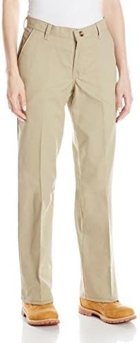 Red Kap Women's Plain Front Cotton Work Pant, Khaki, 18W x 30L