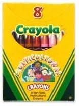 BIN52008W Crayola LLC Multicultural Crayons, Nontoxic, 8/BX,...