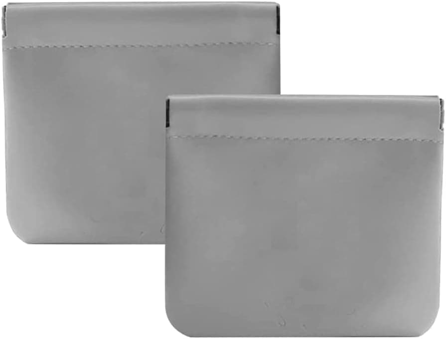 Lambskin Pocket Cosmetic Bag, Pocket Cosmetic Bag, Portable Make Up Bags for Women Waterproof Mini Multifunctional Storage Bag Makeover Bag Travel Storage, for Cosmetics, Headphones (Sky grey, 2pcs)